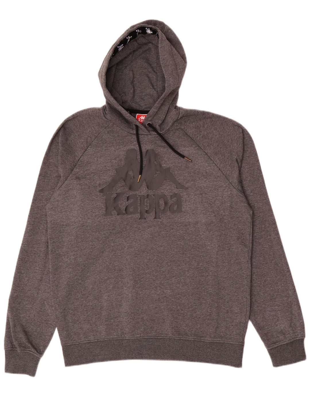 Kappa muška majica s kapuljačom s kapuljačom, veliki sivi poliester