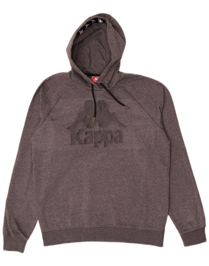Kappa muška majica s kapuljačom s kapuljačom, veliki sivi poliester