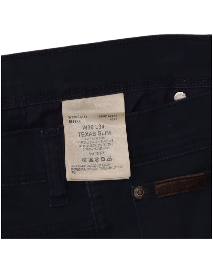 Wrangler muške uske traperice Texas W36 L34 tamnoplavi pamuk