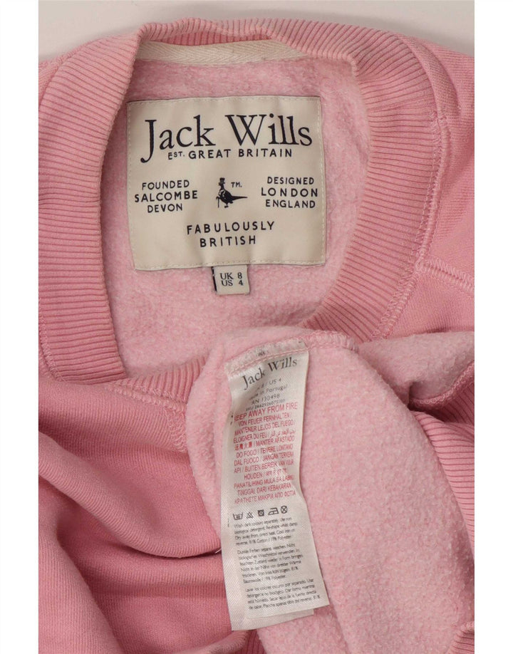 Jack Wills Ženska velika majica s kratkim rukavima UK 8 Mali ružičasti pamuk