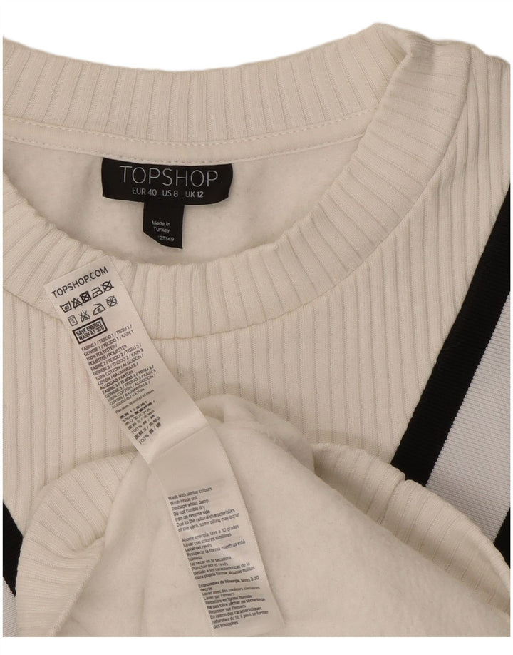 Topshop ženska majica prekomjerne veličine UK 12 srednje bijele pruge