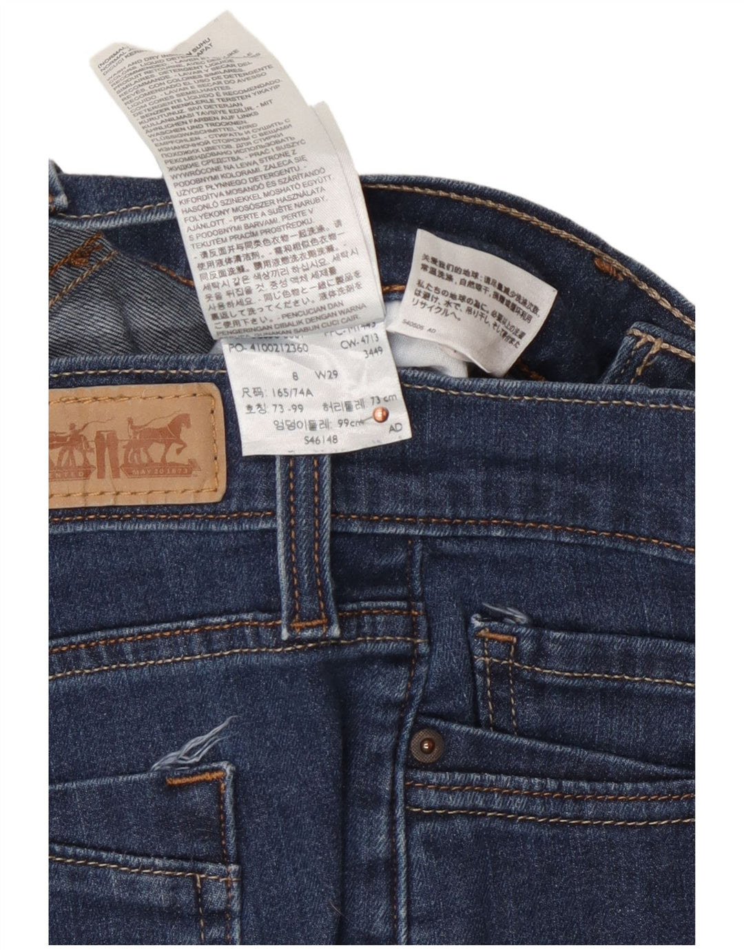 LEVI'S ženske Capri traperice US 8 srednje W29 L17 plavi pamuk