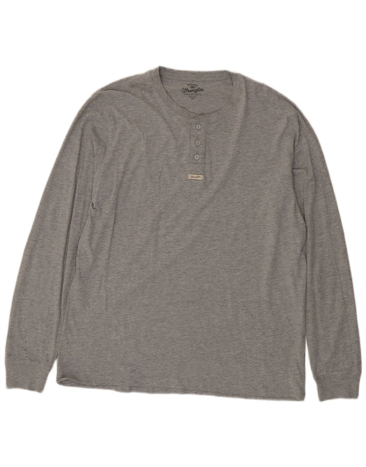 Wrangler muška majica standardnog kroja dugih rukava 2XL, sivi pamuk
