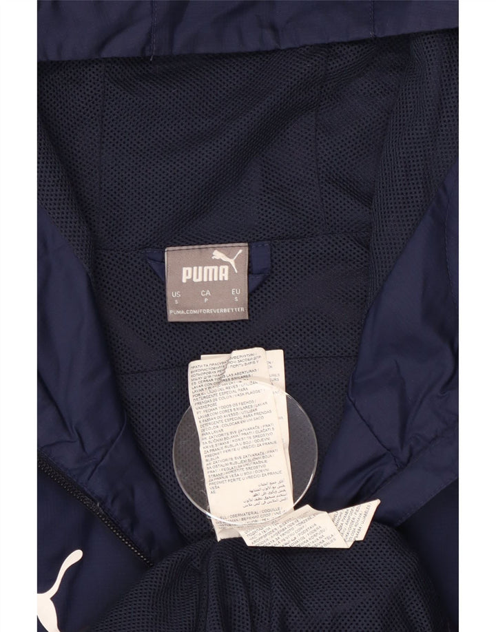 Puma muška kišna jakna s kapuljačom UK 36 Mala tamnoplava najlonska boja