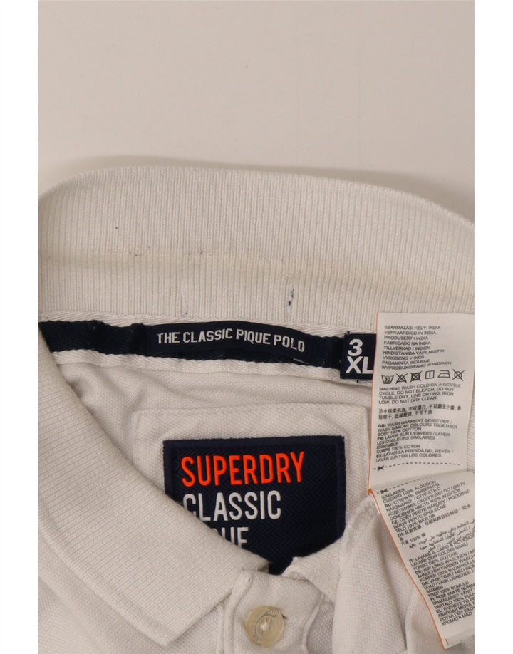 SUPERDRY muška klasična polo majica 3XL bijeli pamuk