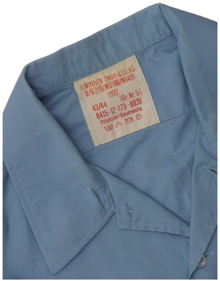 Vintage muška vojna košulja veličine 43/44 veliki plavi poliester