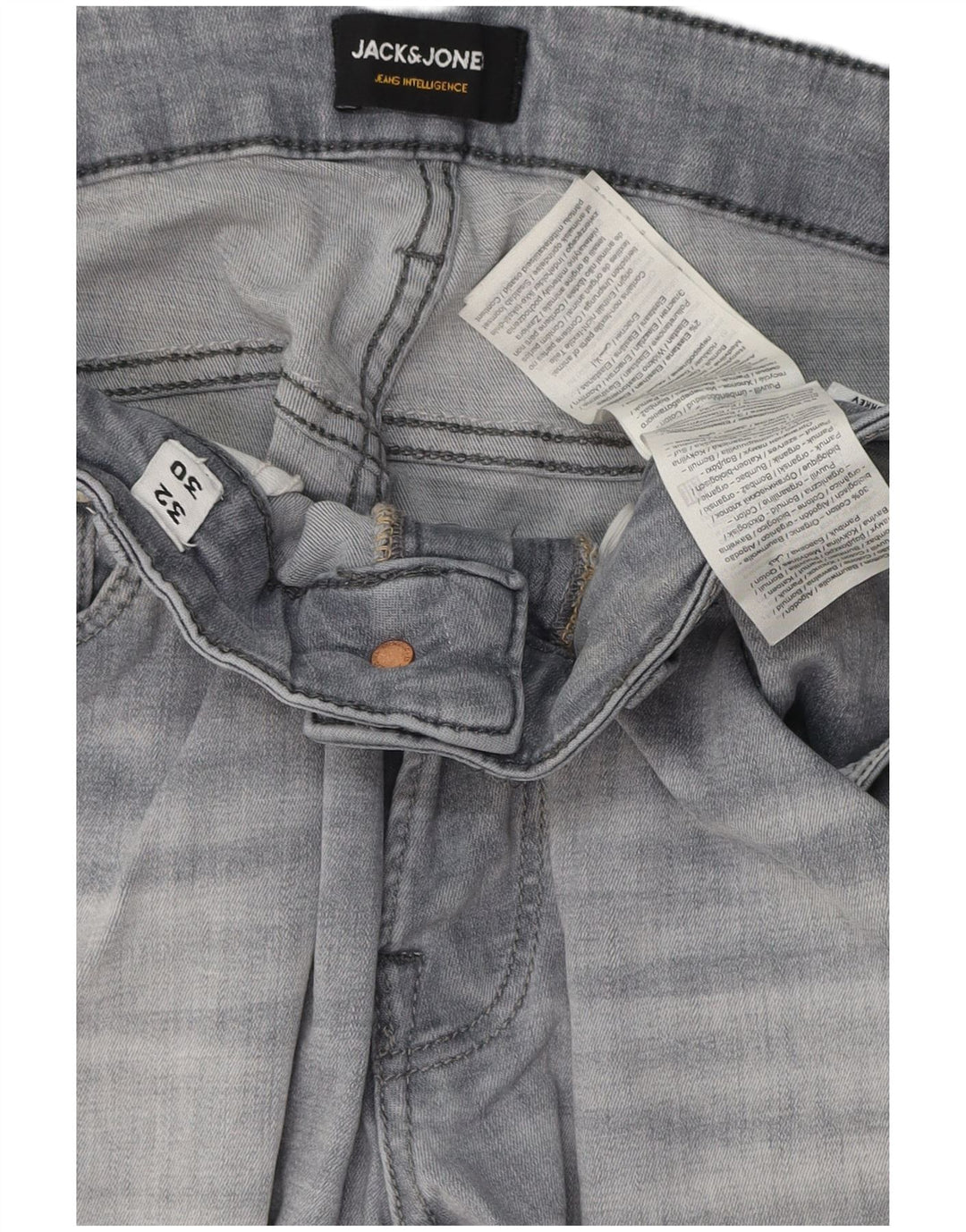 Jack & Jones Muške uske traperice W32 L30 Sivi pamuk