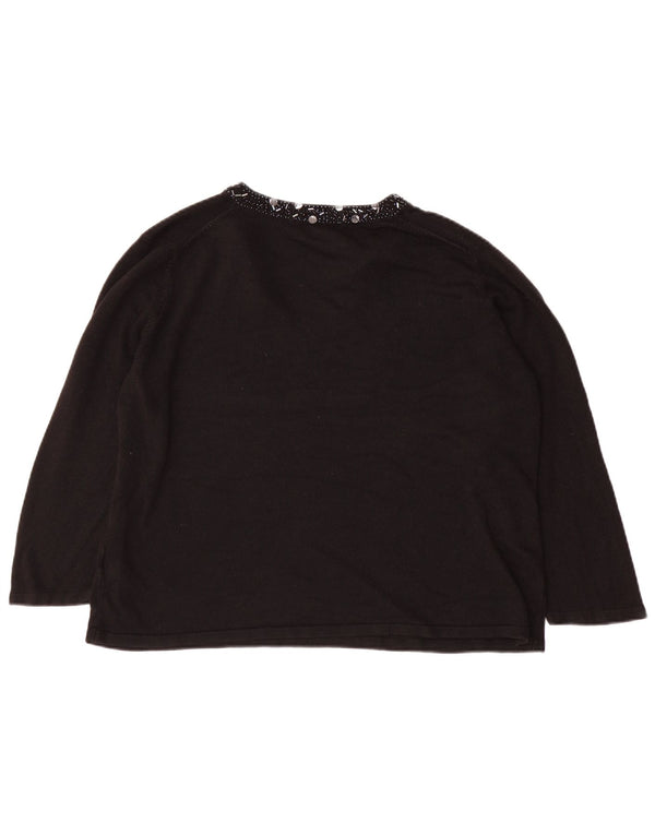 Marks & Spencer ženski džemper s okruglim izrezom 3/4 rukava UK 22 3XL crni