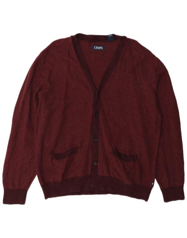Chaps muški kardigan džemper 2XL bordo pamuk