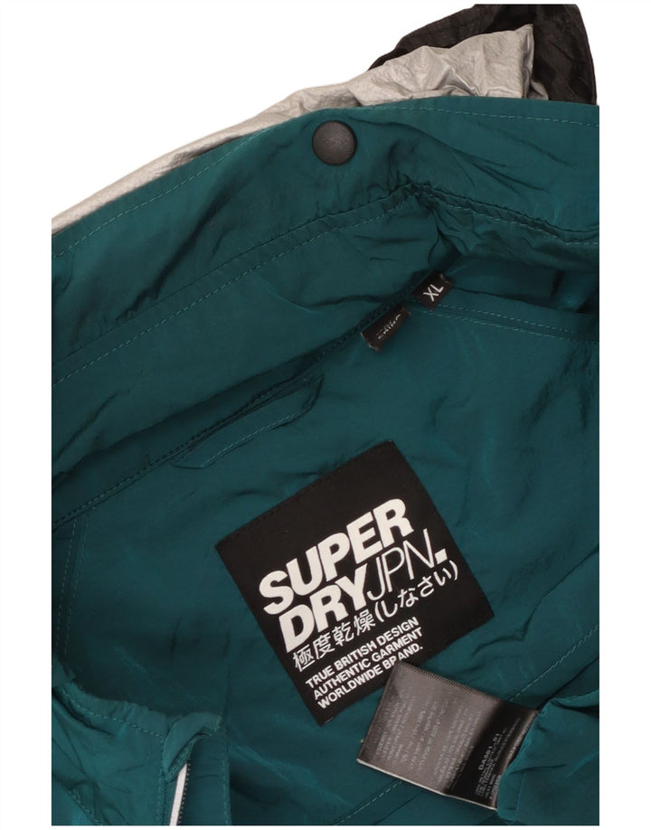 SUPERDRY Muška kišna jakna s kapuljačom UK 42 XL Najlon zelene boje