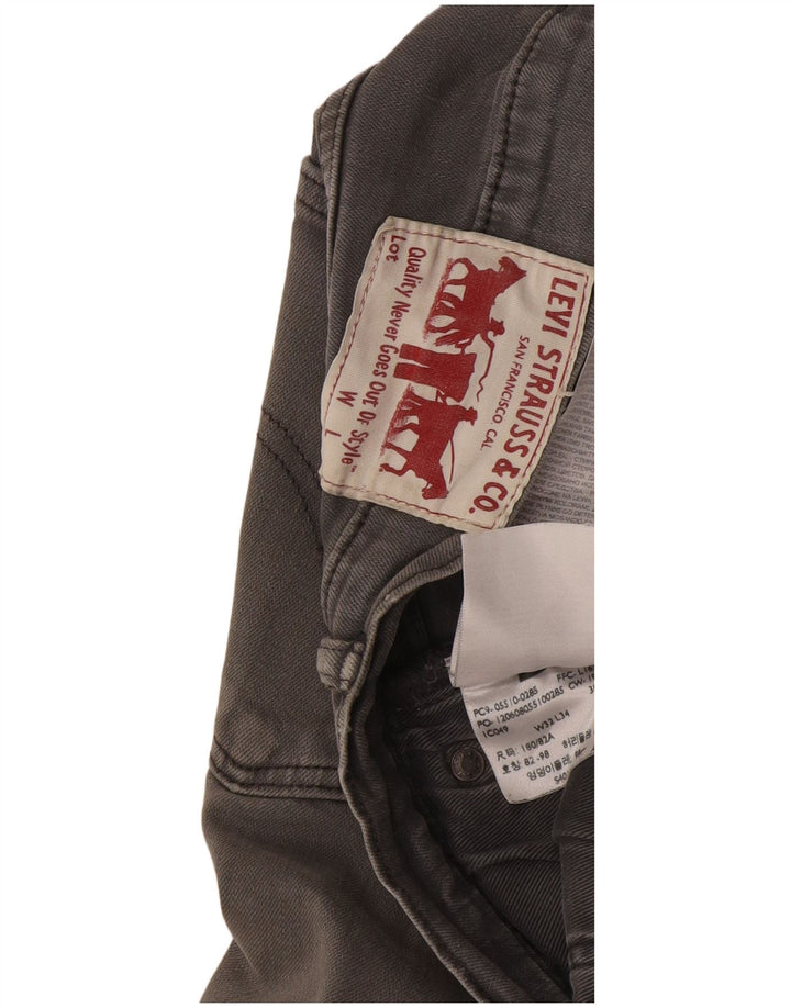 Levi's muške uske traperice W32 L34 sivi pamuk
