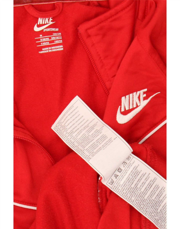 Nike ženska gornja jakna za trenirku UK 10/12 srednje crvene boje od poliestera