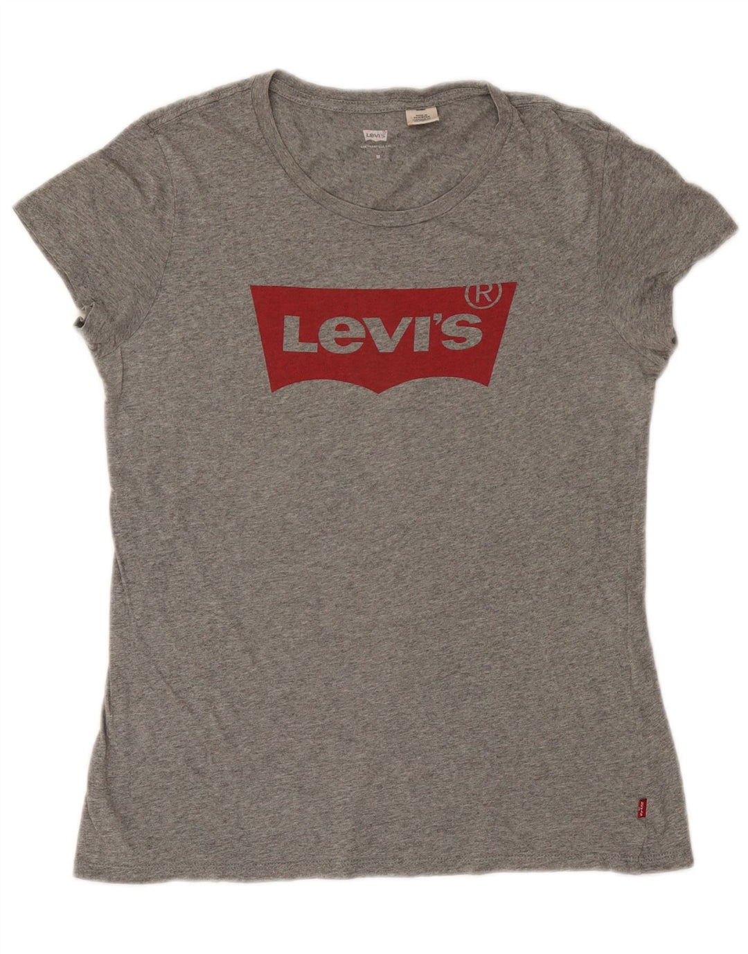 Gornja ženska majica kratkih rukava Levi's s grafičkim motivima UK 14 srednje siva s pjegama