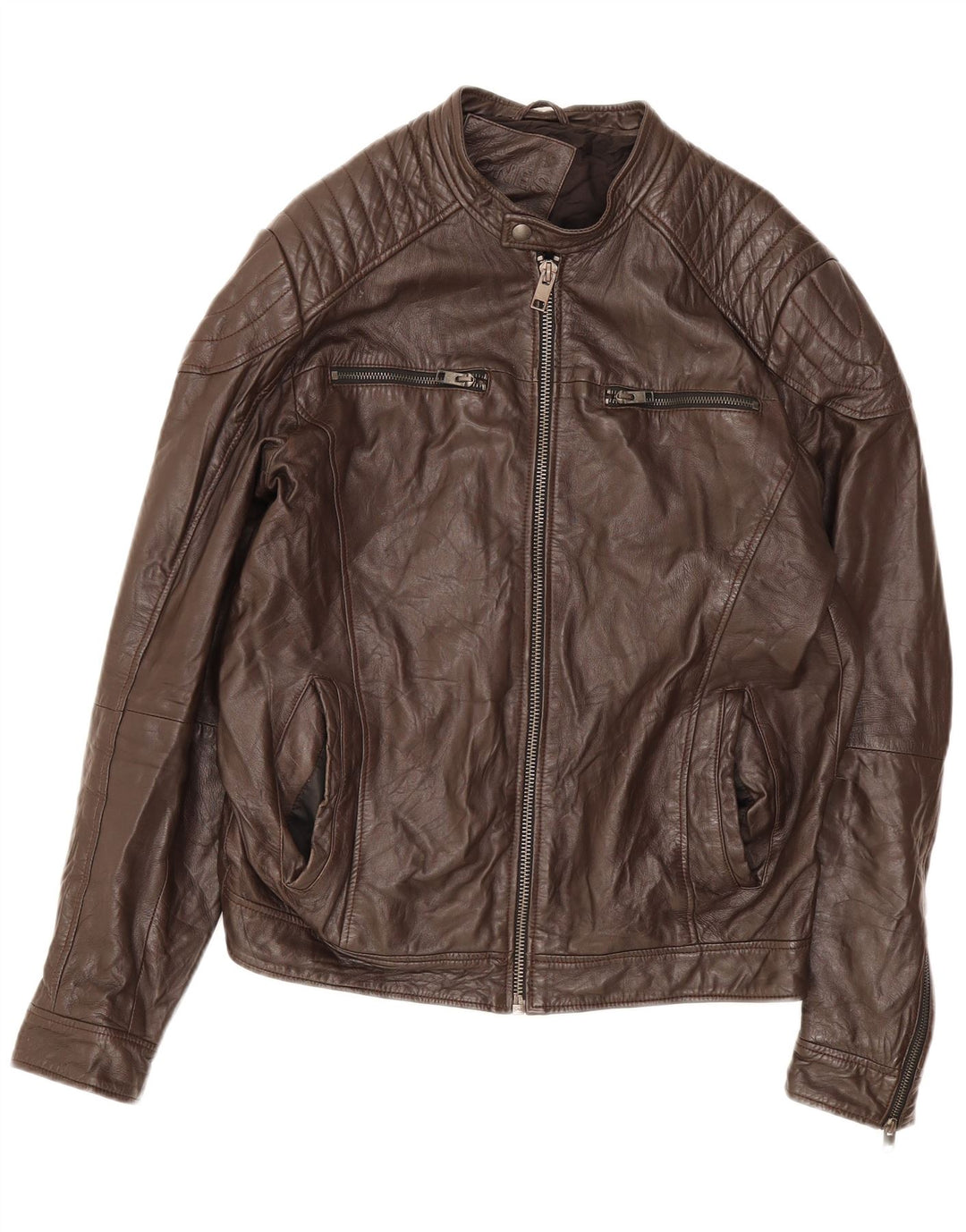 Jack & Jones muška kožna jakna UK 40 Large Brown