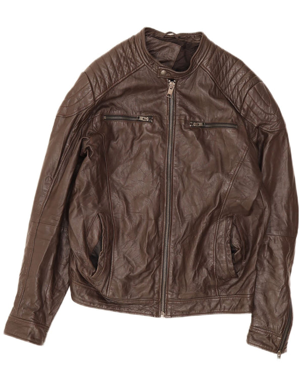 Jack & Jones muška kožna jakna UK 40 Large Brown