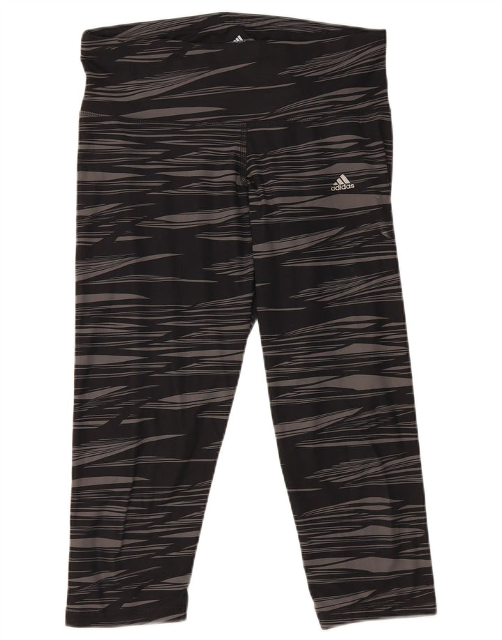 Adidas ženske Climalite Capri tajice UK 12/14 srednje crne na pruge