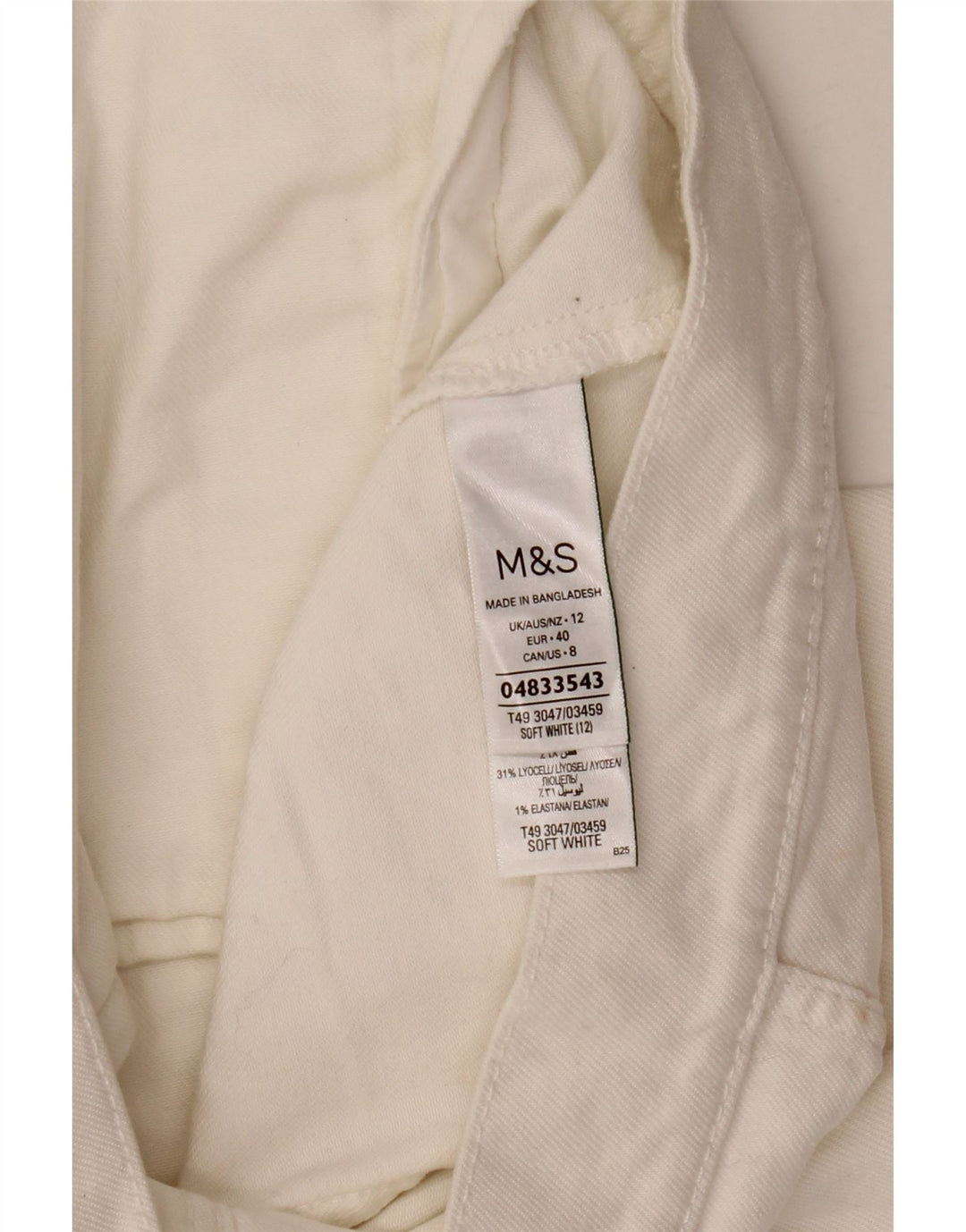 Marks & Spencer ženska jakna od kratkog trapera UK 12 Srednje bijeli pamuk
