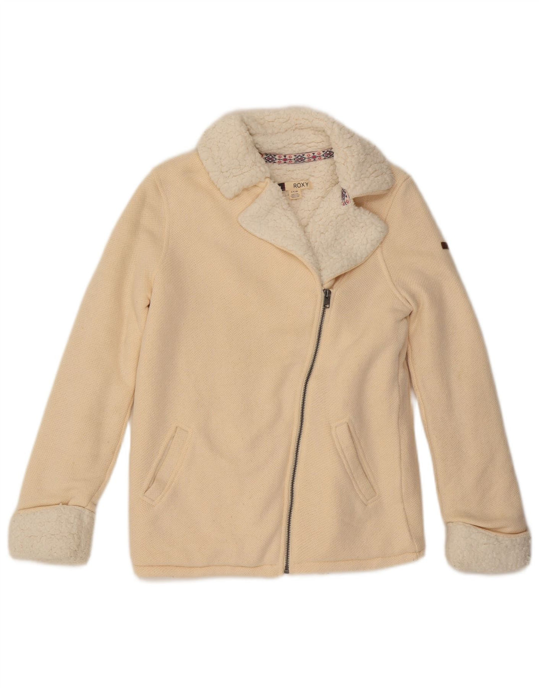 ROXY ženska gornja jakna trenirke Sherpa UK 10 Small Off White Cotton