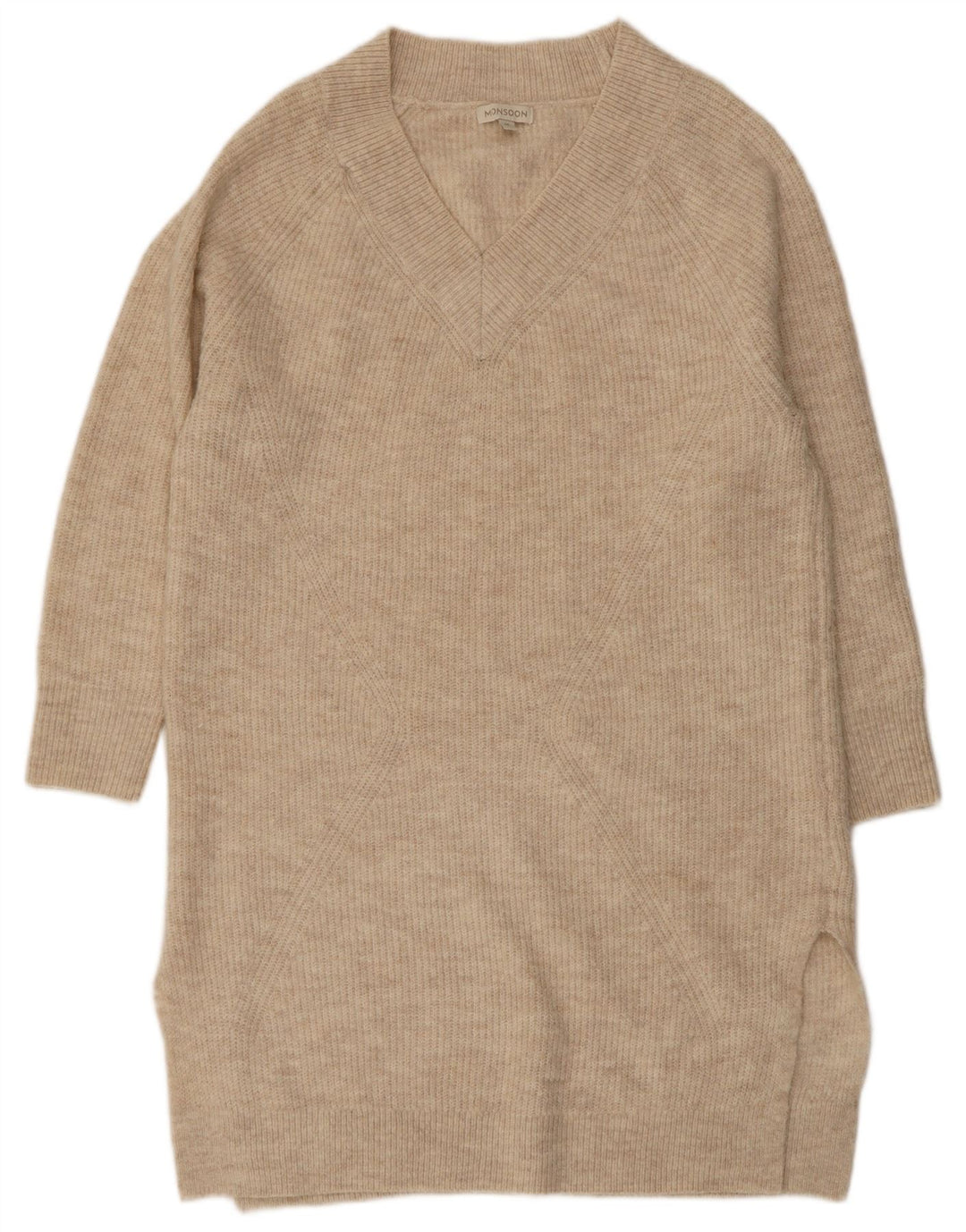 MONSOON Ženska puder haljina širokog kroja UK 14 Srednje bež akril