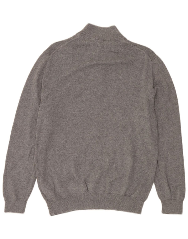 Crew Clothing Muški džemper s izrezom s patentnim zatvaračem Veliki sivi flekasti pamuk
