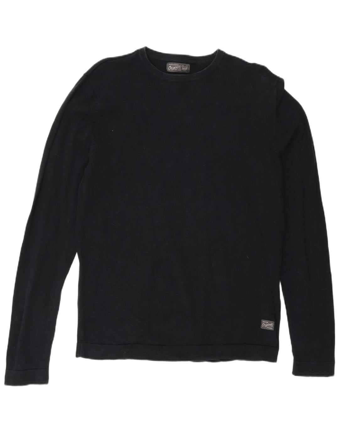 Jack & Jones muški pulover s okruglim izrezom mali crni pamuk