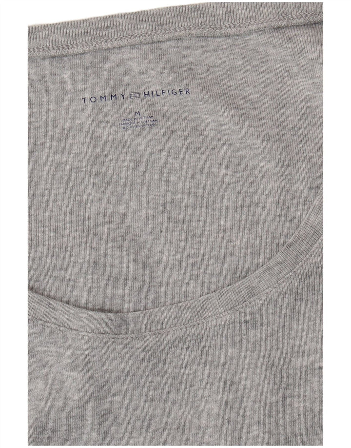 TOMMY HILFIGER Womens Top Long Sleeve UK 12 Medium Grey