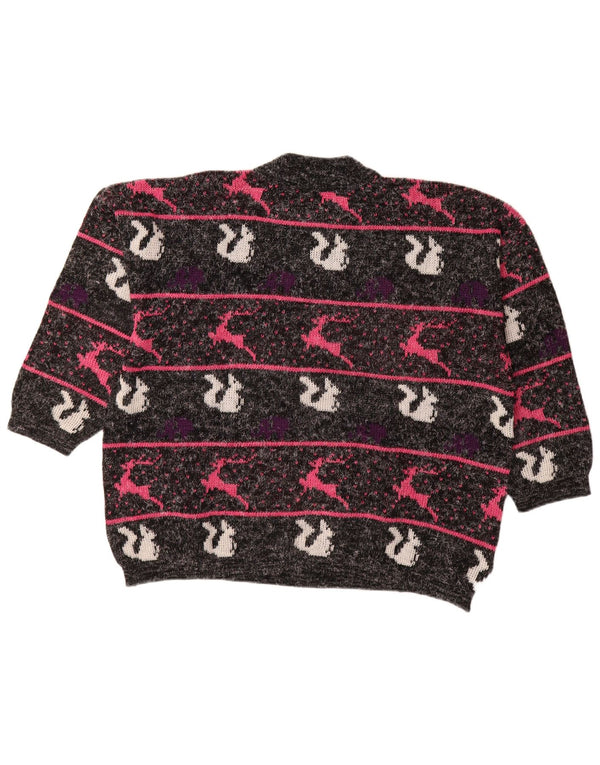 VINTAGE ženski džemper UK 18 XL s crnim prugama