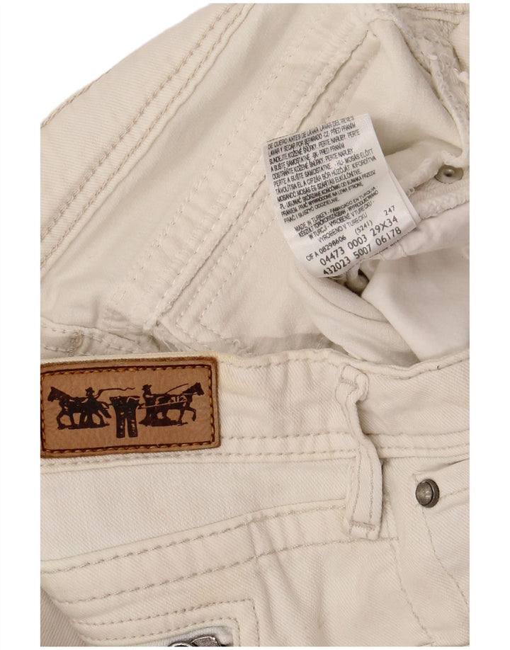 Levi's ženske uske traperice W29 L34 bijeli pamuk