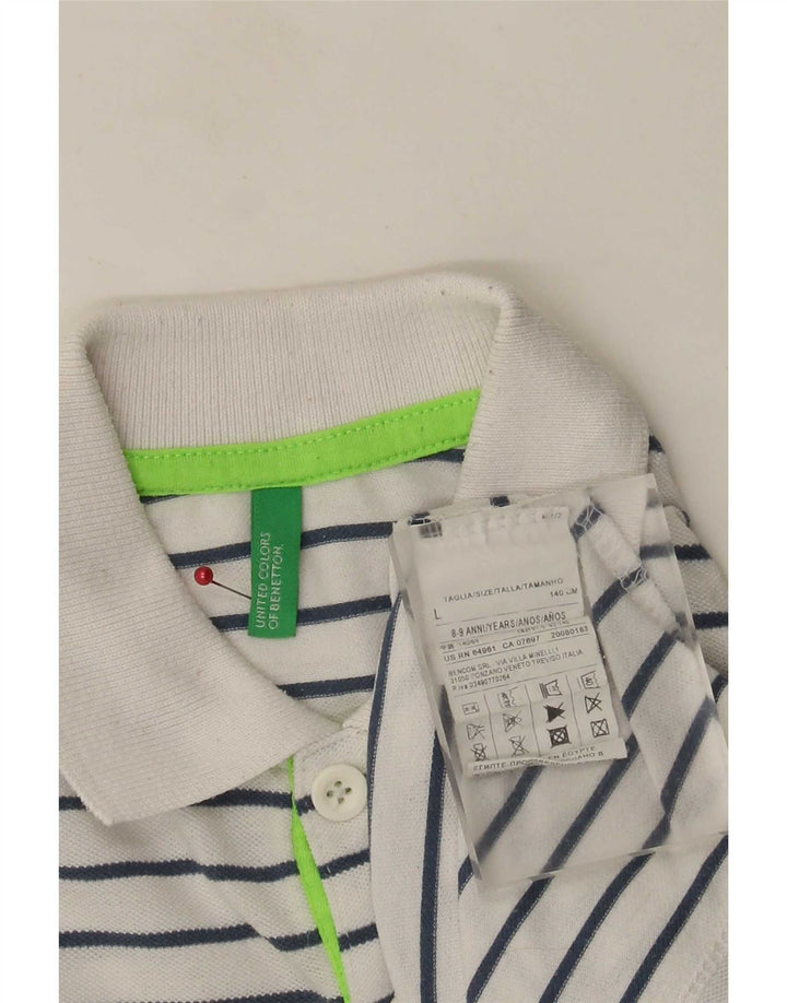 Benetton polo majica za dječake 8-9 godina, veliki poliester na bijele pruge