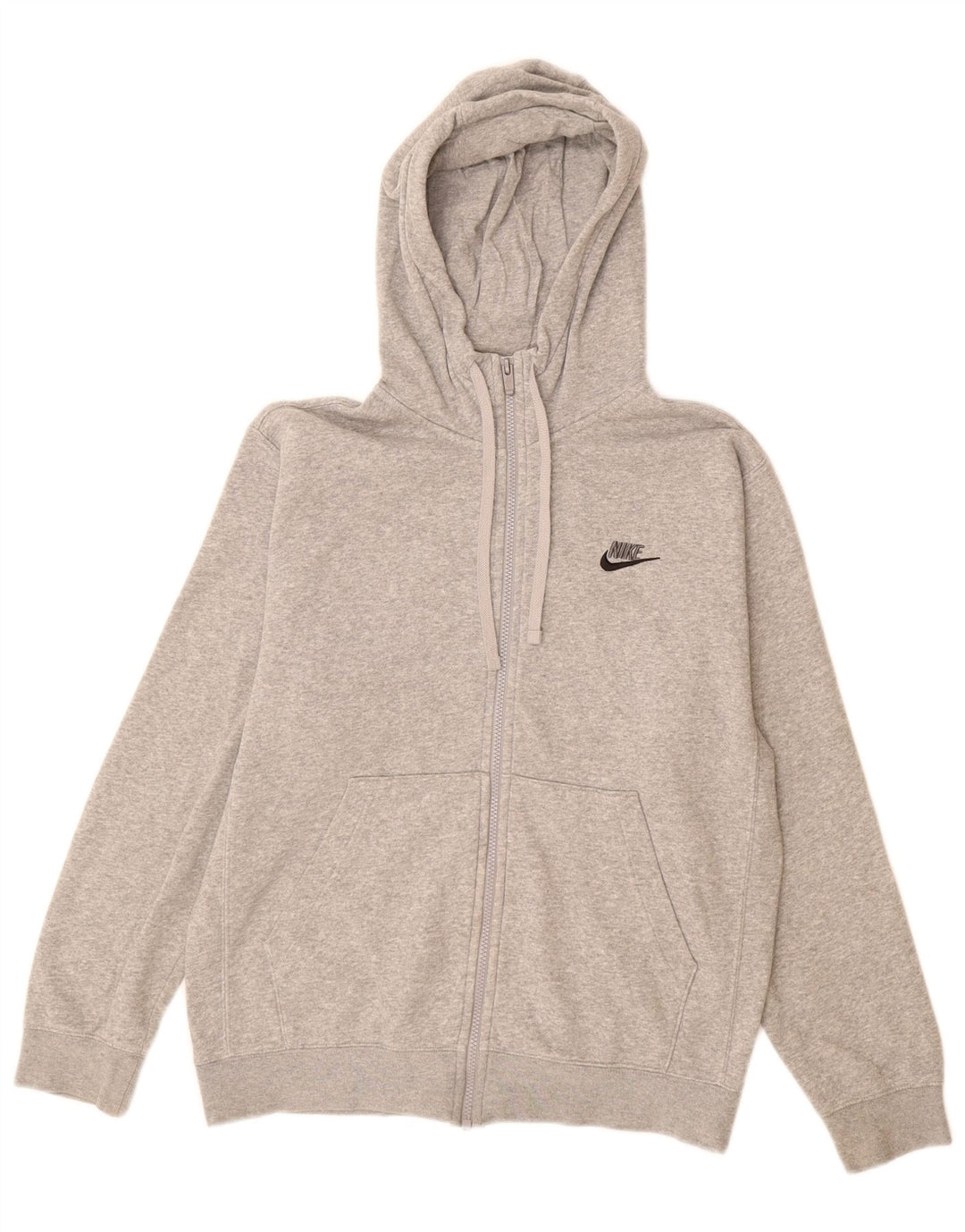 Nike muški pulover s kapuljačom na patentni zatvarač mali sivi pamuk