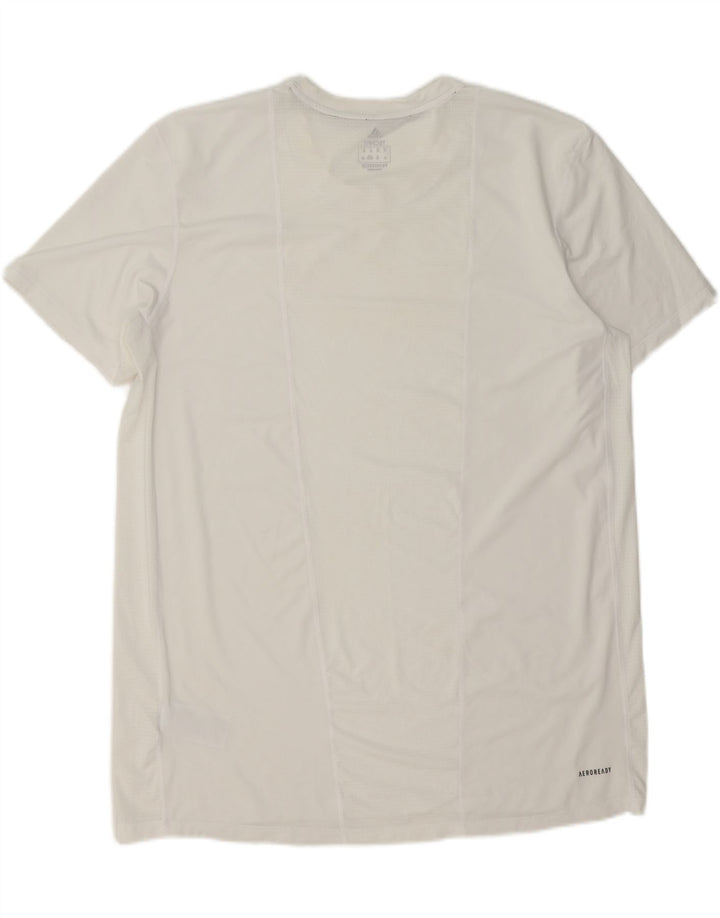 ADIDAS Mens Tech Fit T-Shirt Top 2XL White Polyester Vintage Adidas and Second-Hand Adidas from Messina Hembry 