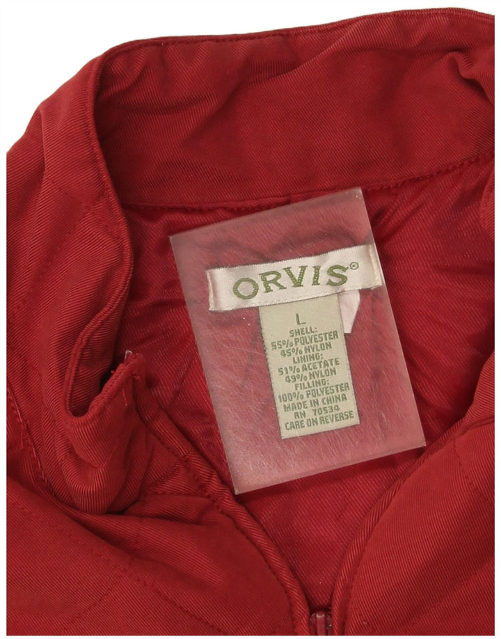 Orvis ženska prošivena jakna UK 16 veliki crveni poliester