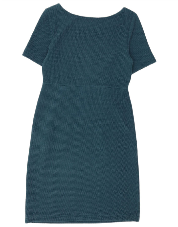 WHITE STUFF Ženska plašt haljina UK 10 Mala tamnoplava Chevron poliester