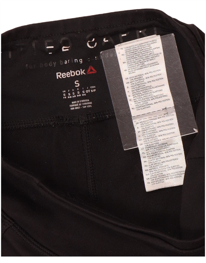 Reebok ženske kapri tajice UK 8/10 male crne poliesterske