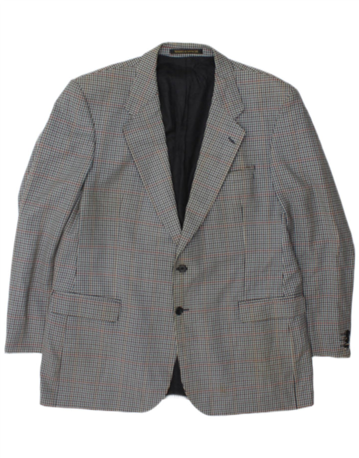 Marks & Spencer muška jakna s 2 gumba UK 46 XL plava karirana vuna