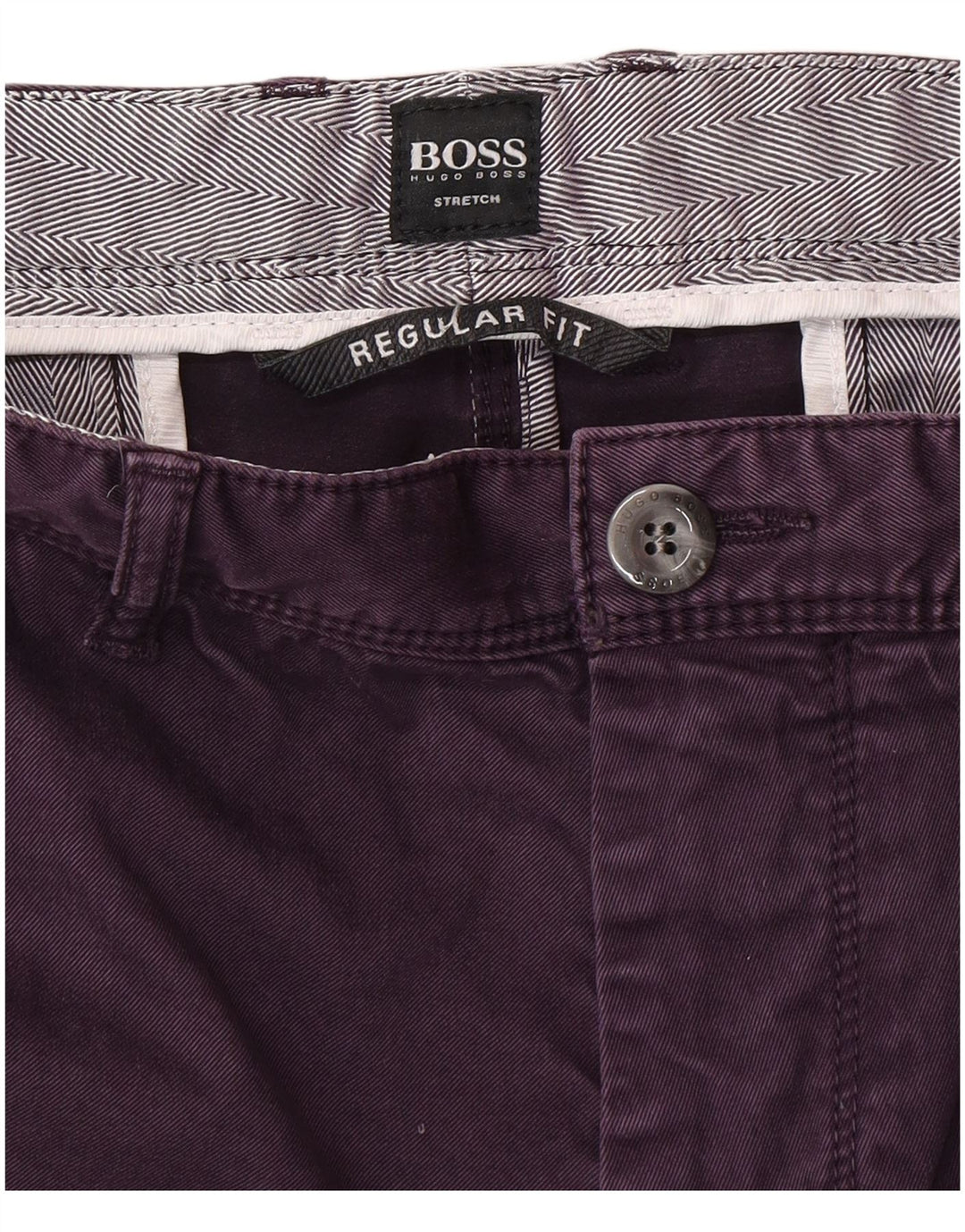 HUGO BOSS Muške ravne chino hlače standardnog kroja W38 L30 Ljubičasta