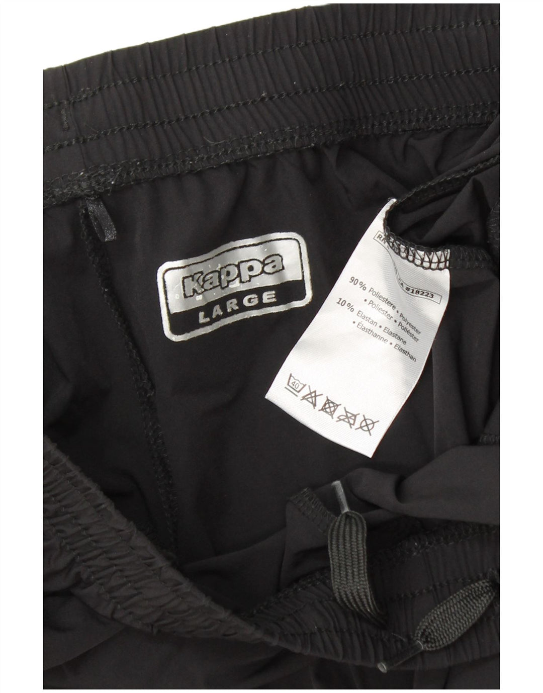 KAPPA muške kratke sportske kratke hlače s grafičkim motivima, veliki crni poliester