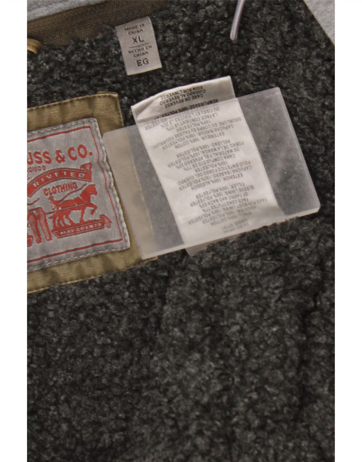 LEVI'S muška vojna traper šerpa jakna s kapuljačom UK 42 XL kaki pamuk