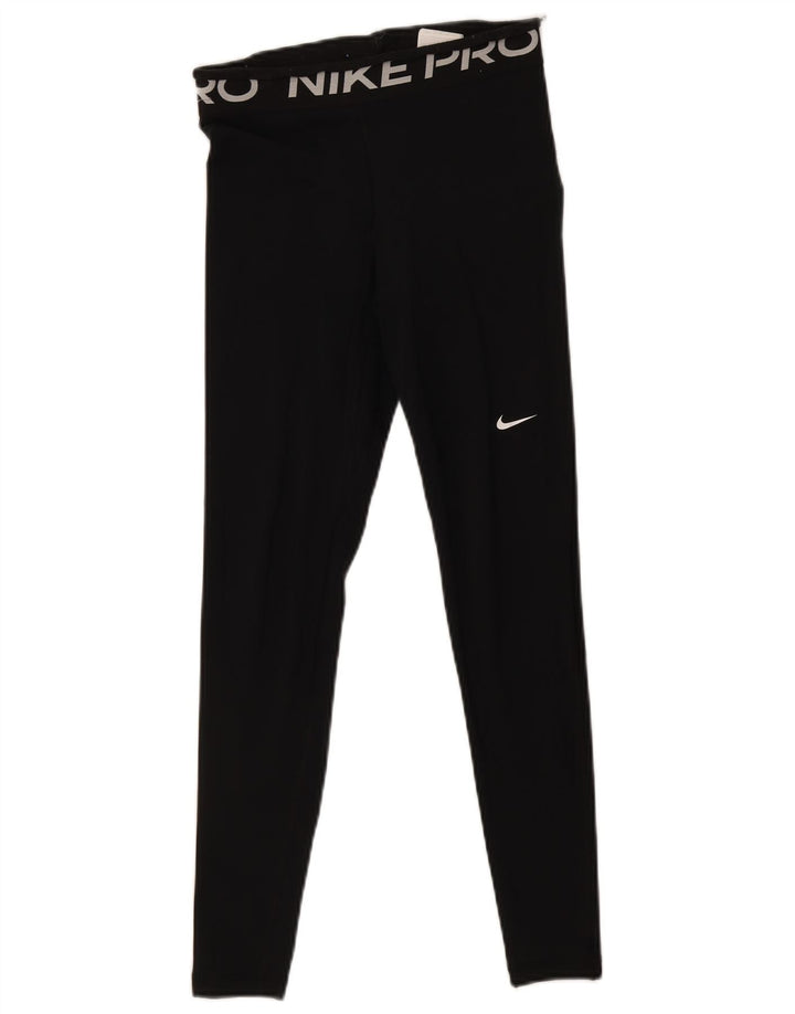 Nike Ženske Dri Fit Graphic Leggings UK 10 Male crne poliesterske