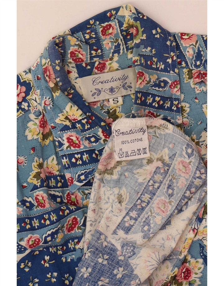 Creativity ženska majica kratkih rukava UK 10 Mala plava patchwork pamuk