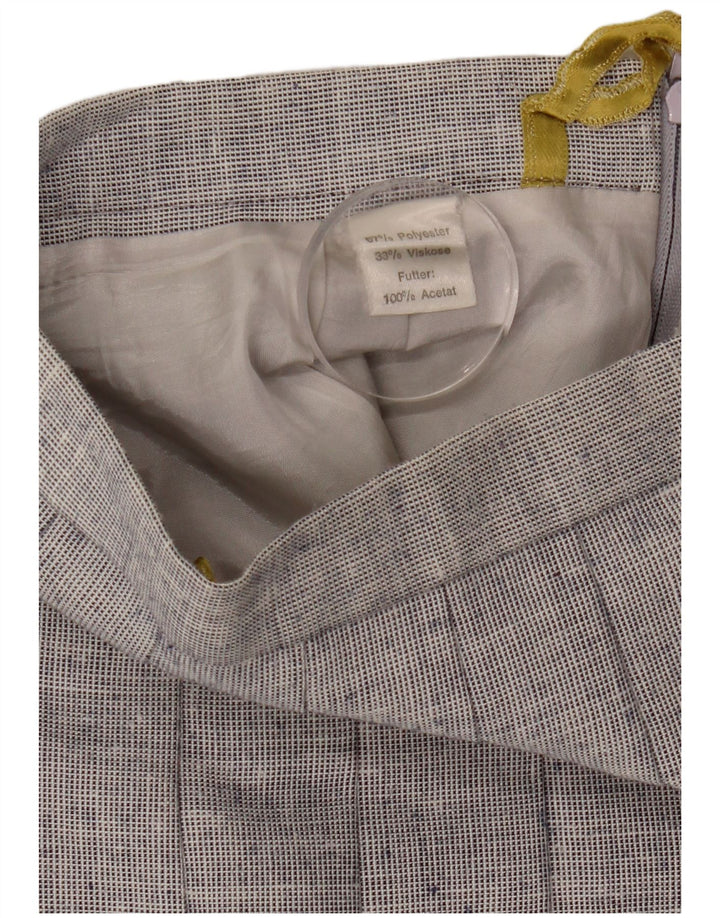 Vintage ženska Midi Knife plisirana suknja W26 mali sivi poliester