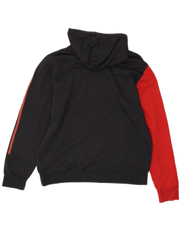 ADIDAS muška majica s kapuljačom s grafičkim motivima XL crni pamuk u blokovima boja