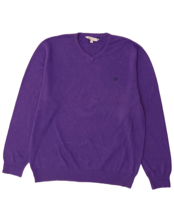 Crew Clothing Muški džemper s V-izrezom XL ljubičasti pamuk