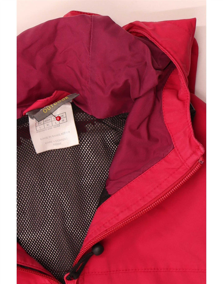 Jack Wolfskin ženska kišna jakna s kapuljačom UK 16 veliki crveni poliamid