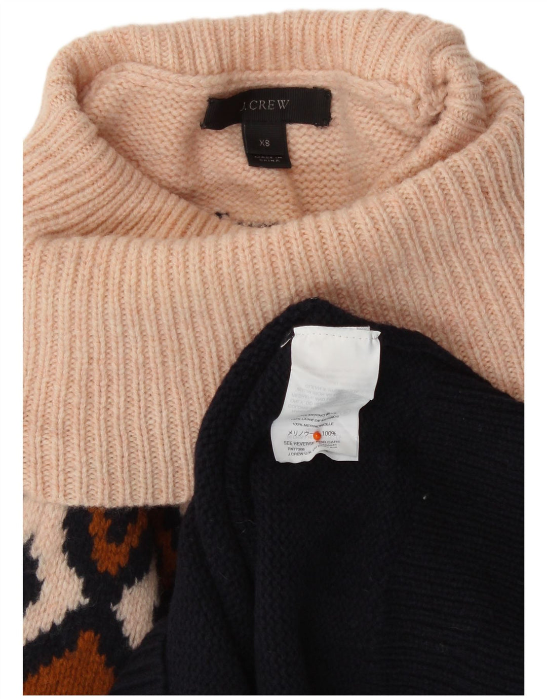 J. CREW Ženski kratki pulover s ovratnikom UK 6 XS Navy Blue Fair Isle