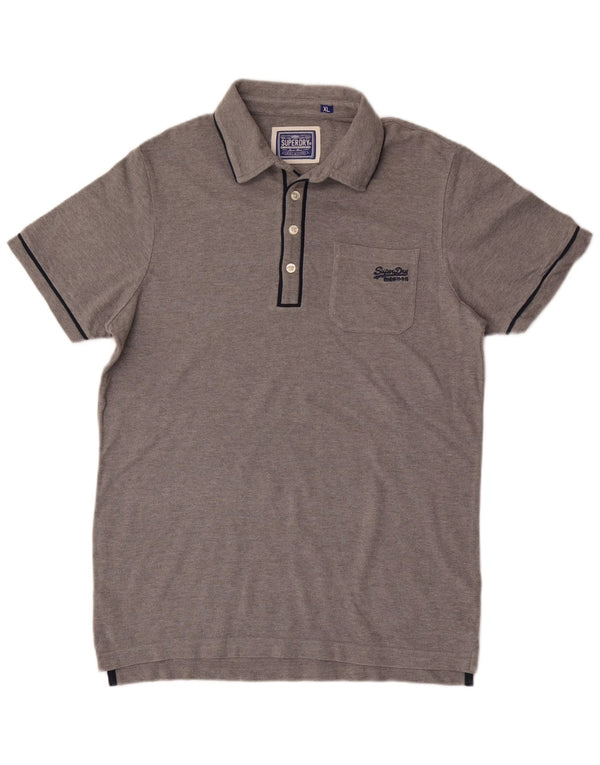 Superdry muška polo majica XL sivi flekasti pamuk