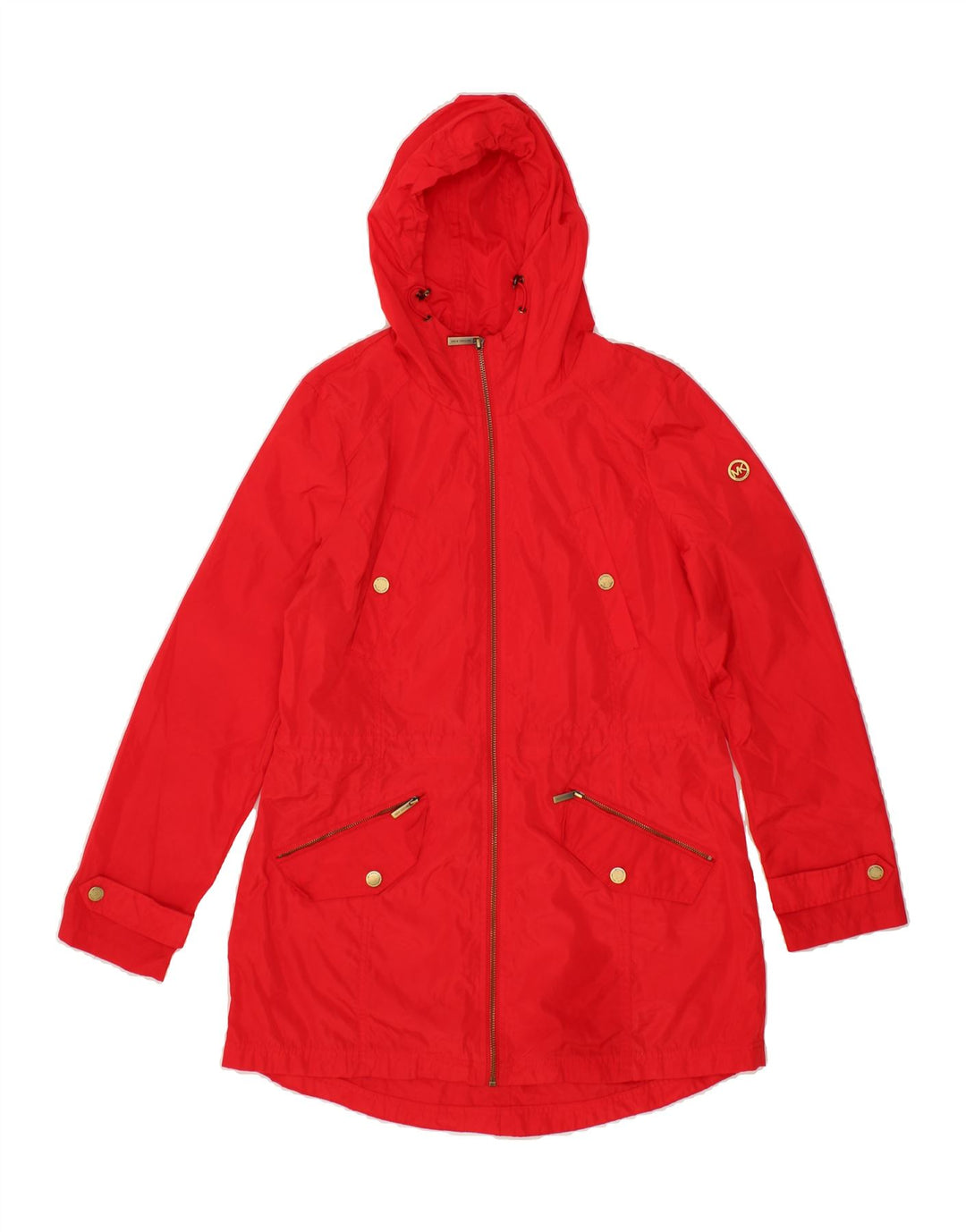 MICHAEL KORS Womens Hooded Raincoat UK 10 Small Red Vintage Michael Kors and Second-Hand Michael Kors from Messina Hembry 