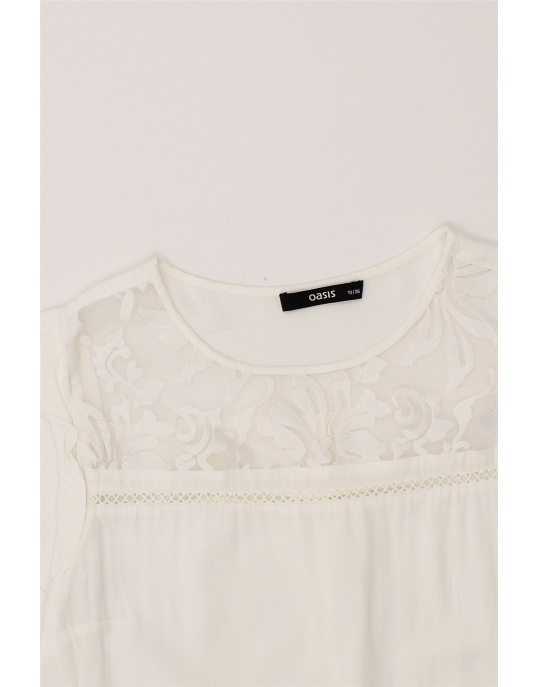 OASIS Womens Sleeveless Blouse Top UK 10 Small White Viscose Vintage Oasis and Second-Hand Oasis from Messina Hembry 