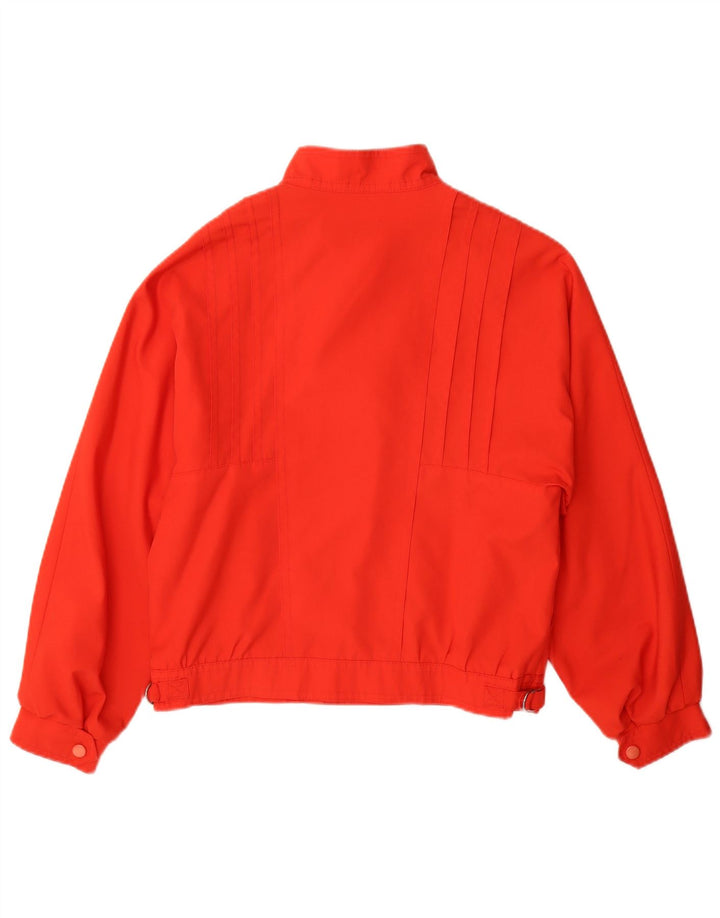 Vintage ženska bomber jakna s dvostrukim kopčanjem UK 12 Srednje crveni poliester