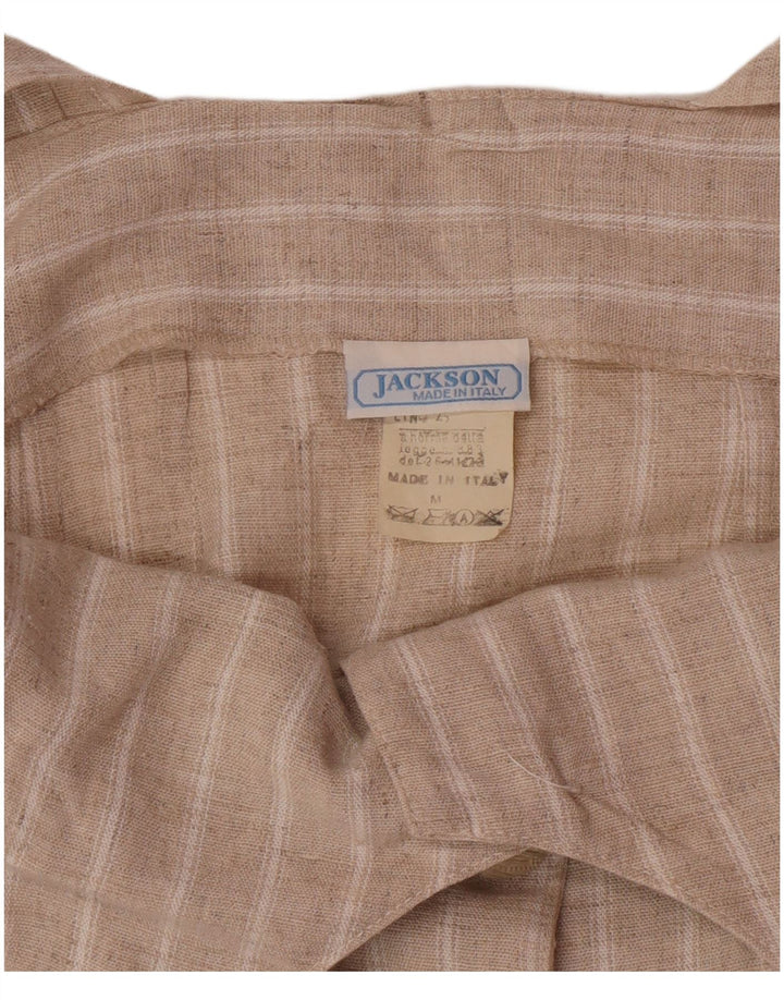 Vintage ženska jakna suknja srednje veličine W30 bež prugasta viskoza